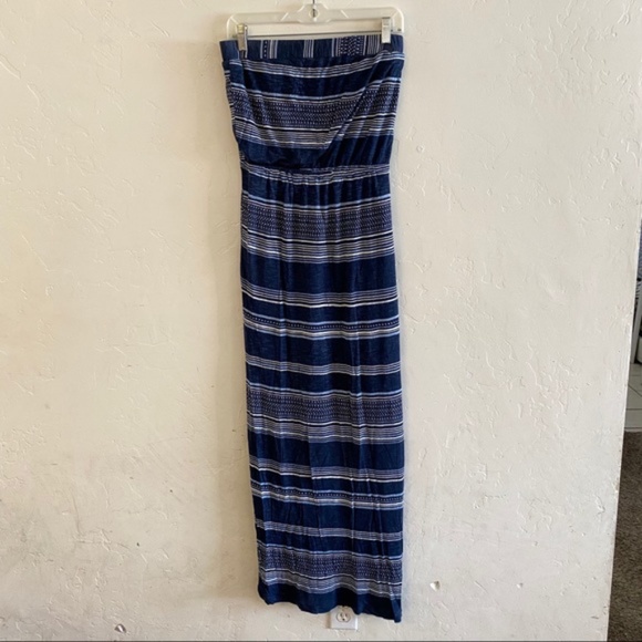 Splendid Navy & White Safari Stripe Maxi Dress Small - Picture 1 of 9
